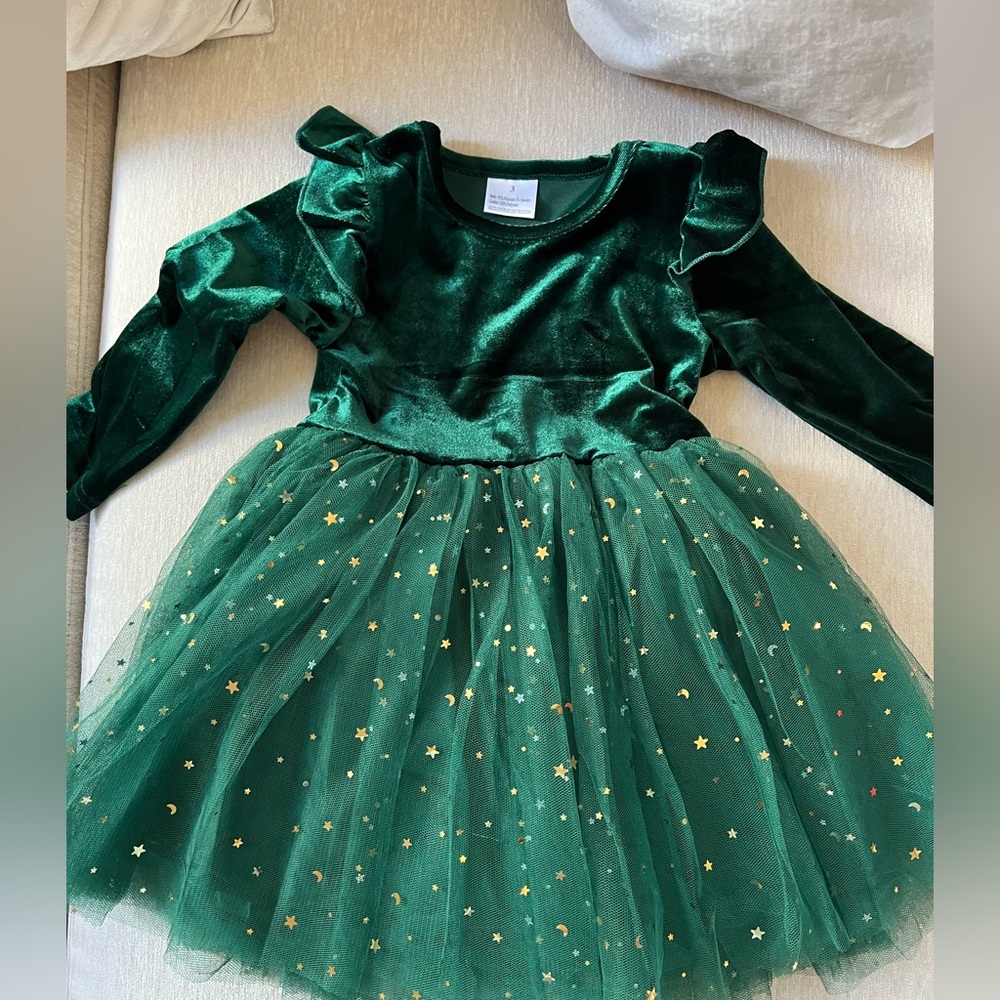 Velvet Tule dress with shiny print (stars and moons)